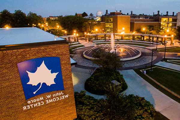 Image of campus during evening